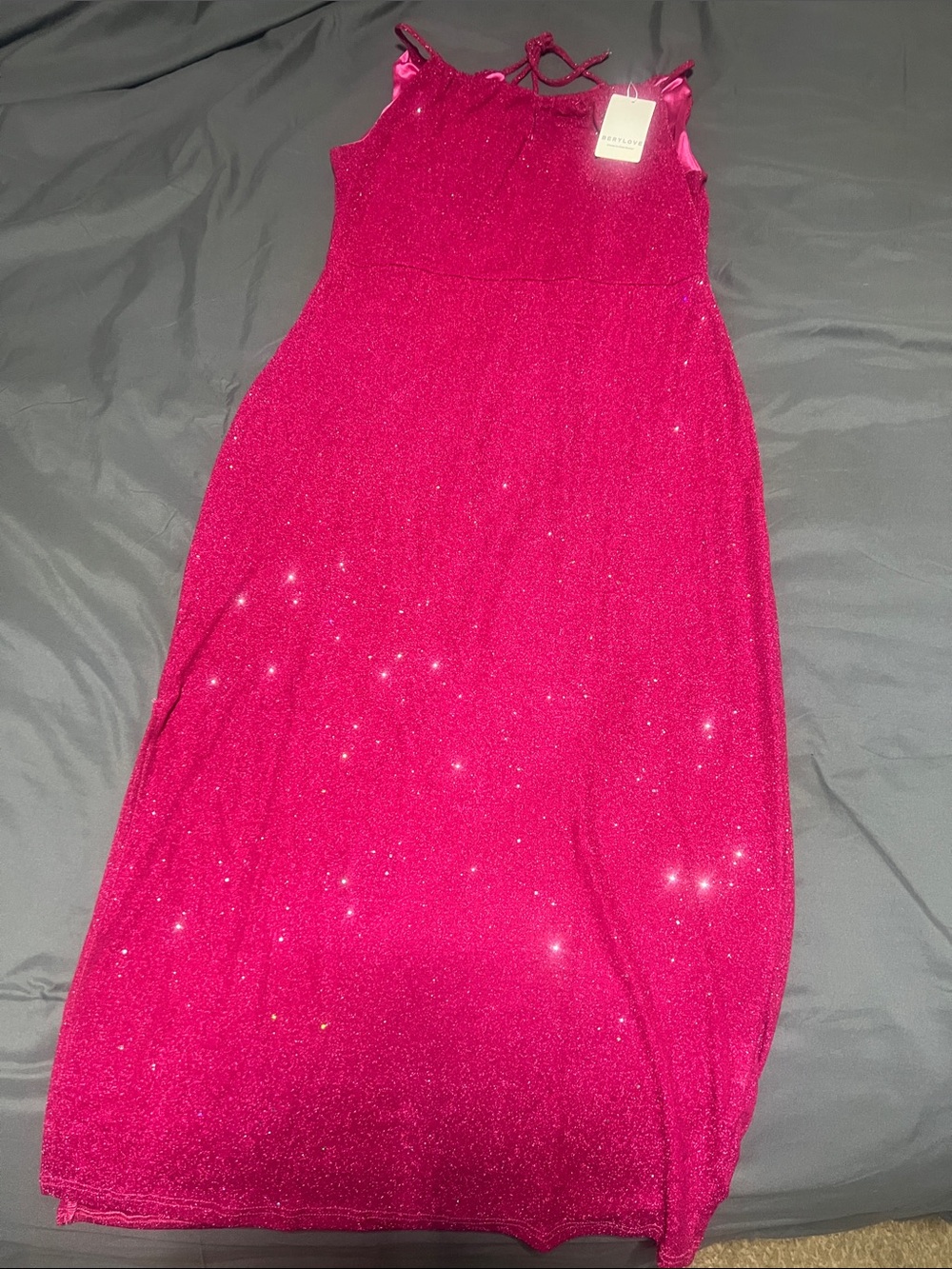 BeryLove Sparkling Fuchsia Sleeveless Sequin Maxi Dress